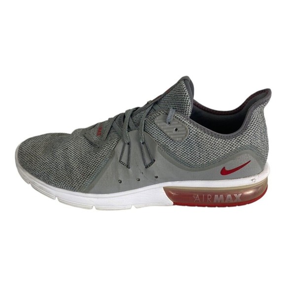 Nike Air Max Sequent 3 Men Shoes Size 13  Running Shoes Gray Red White